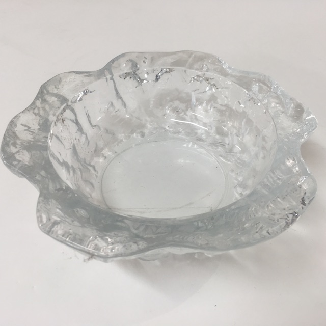 ASHTRAY, Glass Texture - Irregular Shape